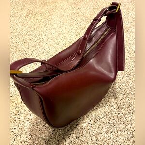 Zara burgundy hobo style shoulder bag